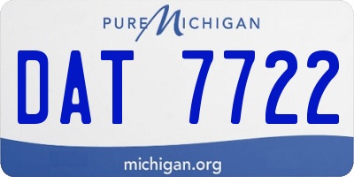 MI license plate DAT7722