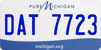MI license plate DAT7723