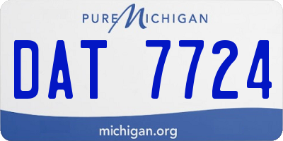 MI license plate DAT7724
