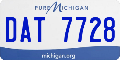 MI license plate DAT7728