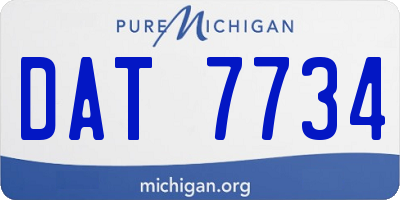 MI license plate DAT7734