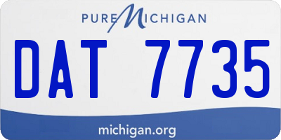 MI license plate DAT7735