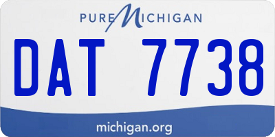 MI license plate DAT7738