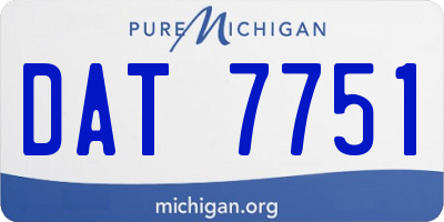 MI license plate DAT7751