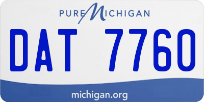 MI license plate DAT7760