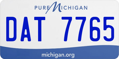 MI license plate DAT7765