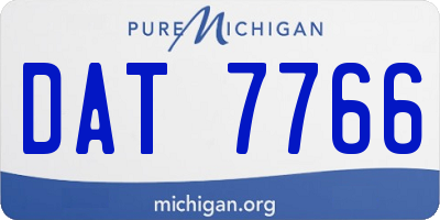 MI license plate DAT7766