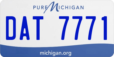 MI license plate DAT7771