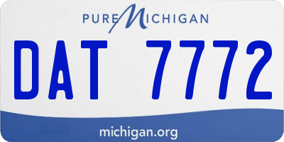 MI license plate DAT7772
