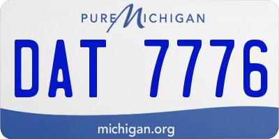 MI license plate DAT7776