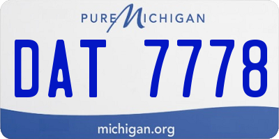 MI license plate DAT7778