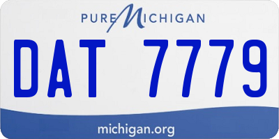 MI license plate DAT7779