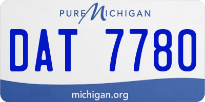 MI license plate DAT7780