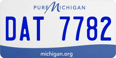 MI license plate DAT7782