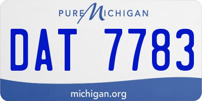 MI license plate DAT7783
