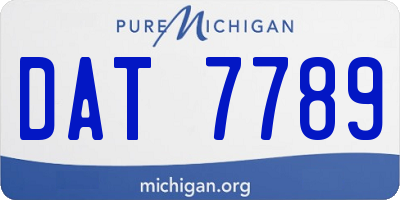 MI license plate DAT7789