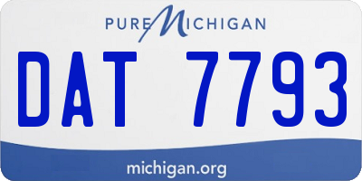 MI license plate DAT7793