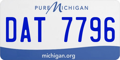 MI license plate DAT7796