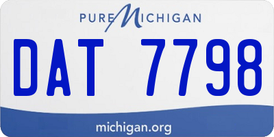 MI license plate DAT7798