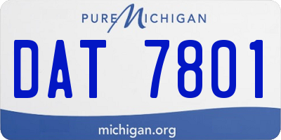 MI license plate DAT7801