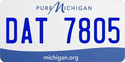 MI license plate DAT7805