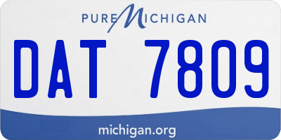 MI license plate DAT7809