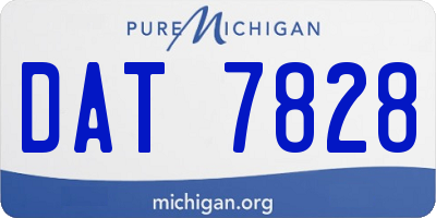 MI license plate DAT7828