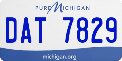 MI license plate DAT7829