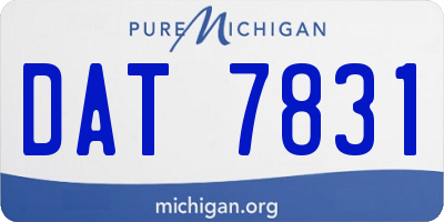 MI license plate DAT7831