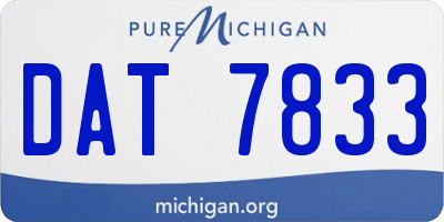 MI license plate DAT7833