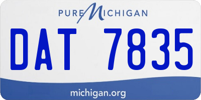 MI license plate DAT7835
