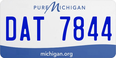 MI license plate DAT7844