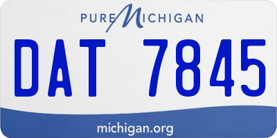 MI license plate DAT7845