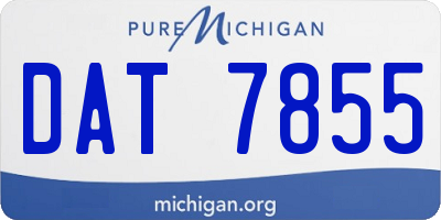 MI license plate DAT7855