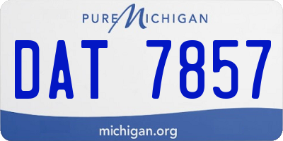 MI license plate DAT7857