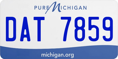 MI license plate DAT7859