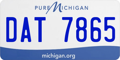MI license plate DAT7865