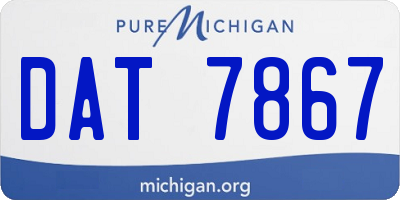 MI license plate DAT7867