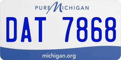 MI license plate DAT7868