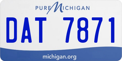 MI license plate DAT7871