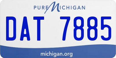 MI license plate DAT7885