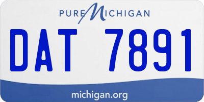 MI license plate DAT7891