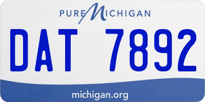 MI license plate DAT7892