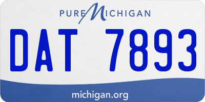 MI license plate DAT7893