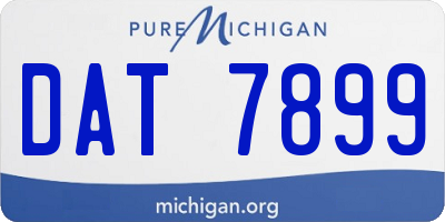 MI license plate DAT7899