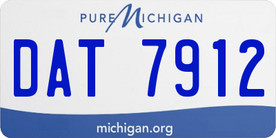 MI license plate DAT7912
