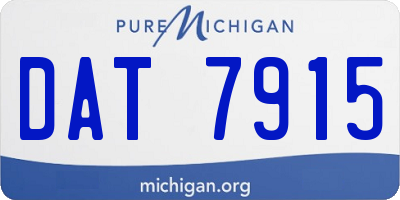 MI license plate DAT7915