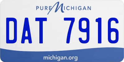 MI license plate DAT7916