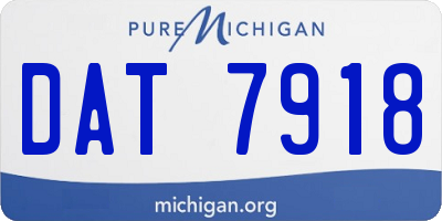 MI license plate DAT7918