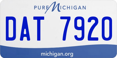 MI license plate DAT7920